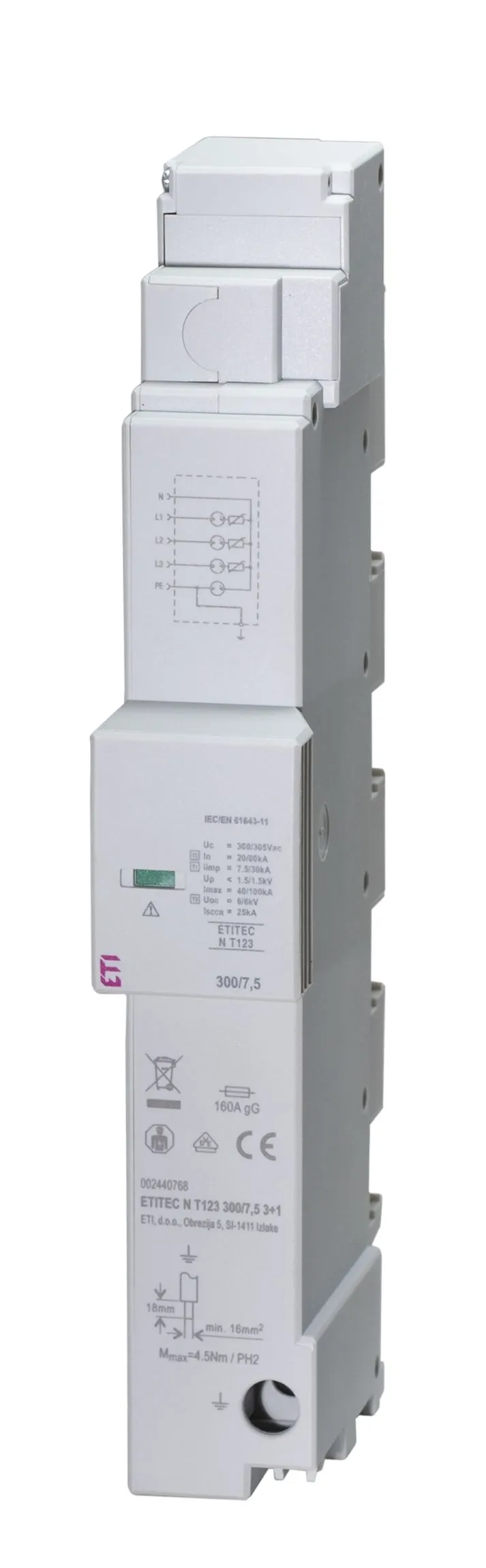 Odvodnik prenapona ETITEC N T123 300/7,5 3+1 002440768