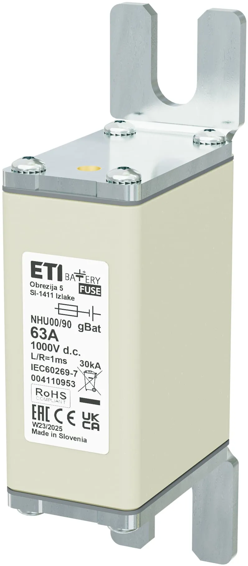 Topljivi osigurač NHU00/90 gBat 63A/1000V DC 004110953