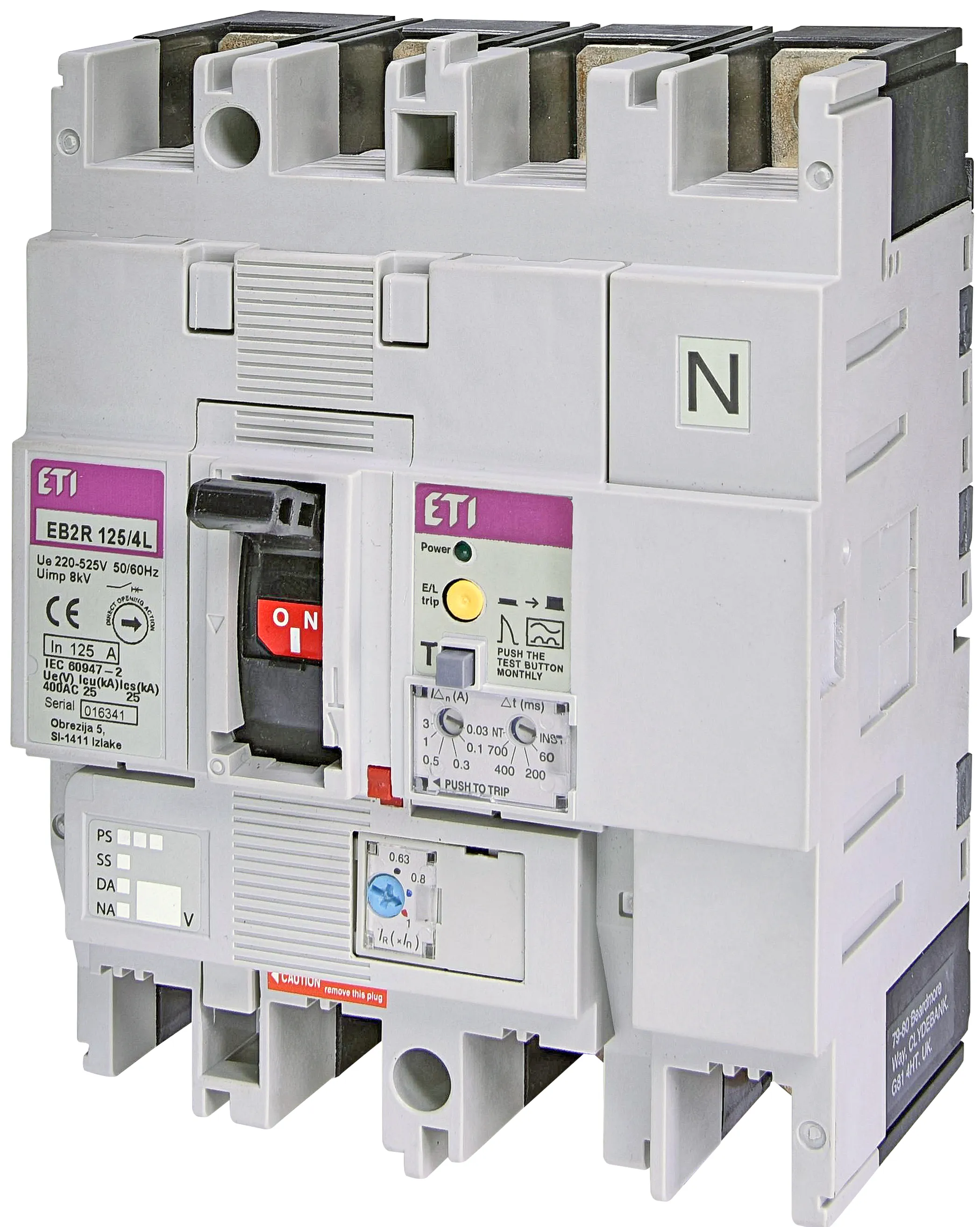 Kompaktni prekidač EB2R 125/4L 125A 4P 004671512