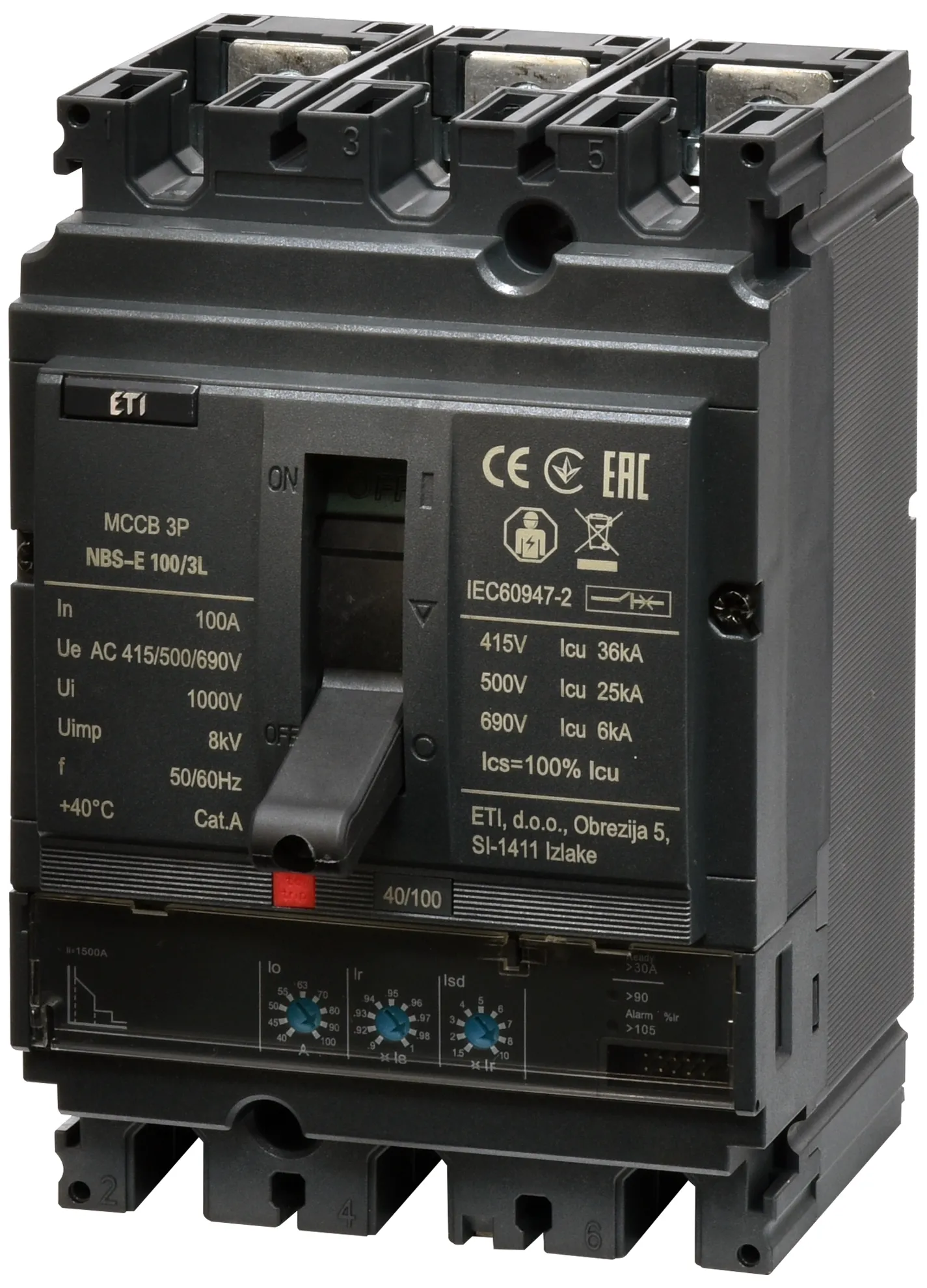 Kompaktni prekidač NBS-E 100/3L 100A 3P 004673041