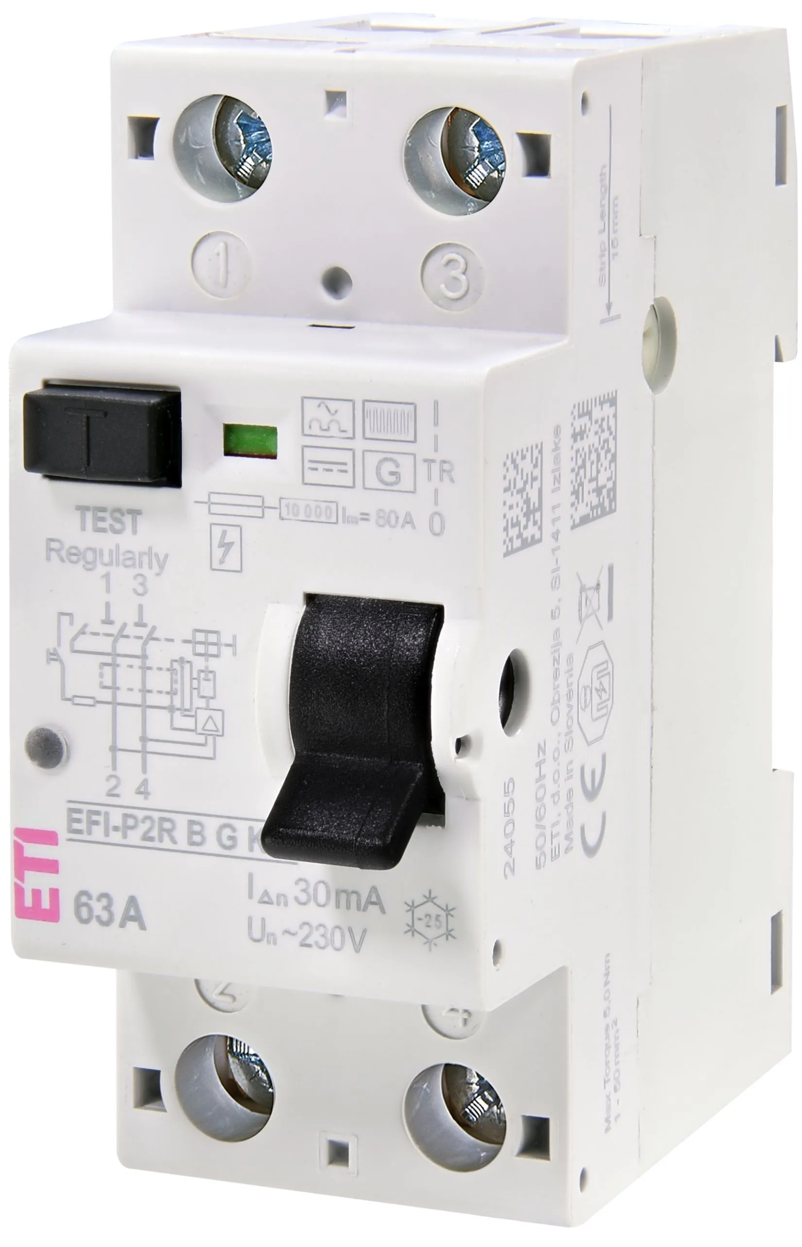 Zaštitna sklopka na diferencijalnu struju EFI-P2R B G/KV 63/0.03 002061003