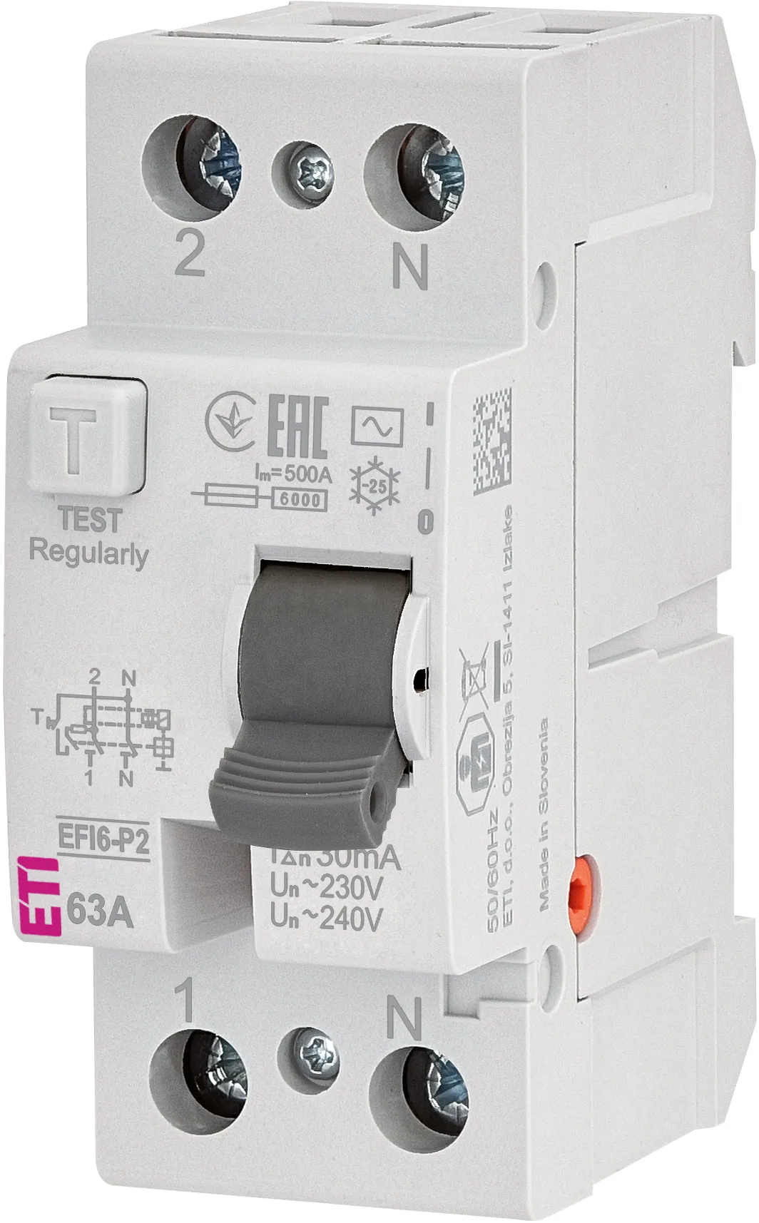 Zaštitna sklopka na diferencijalnu struju EFI6-P2 AC 63/0.03 002061253