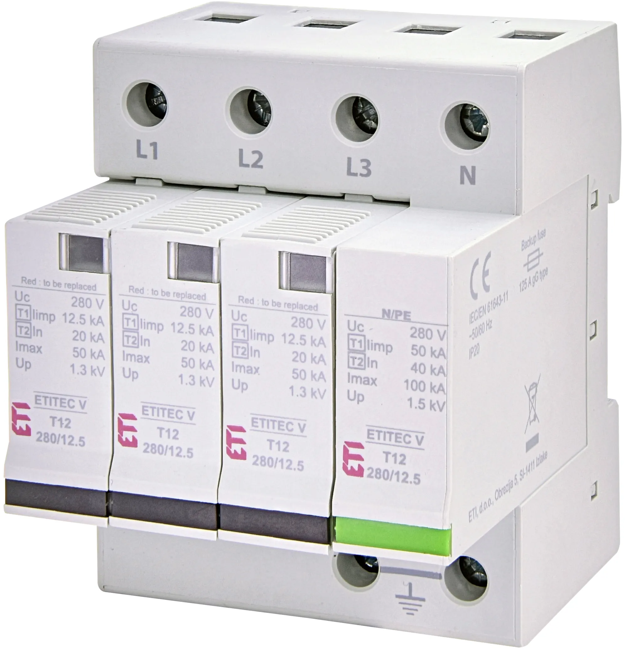 Odvodnik prenapona ETITEC V T12 280/12,5 3+1 RC 002442918
