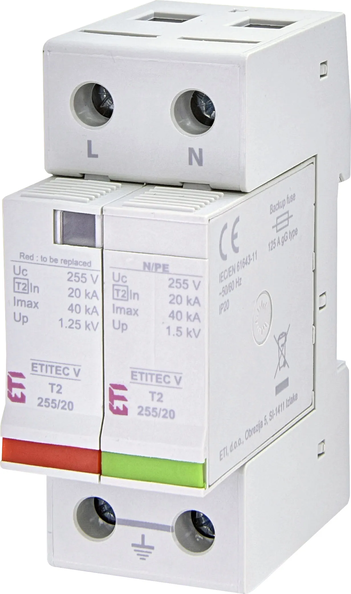 Odvodnik prenapona ETITEC V T2 255/20 1+1 RC 002442960