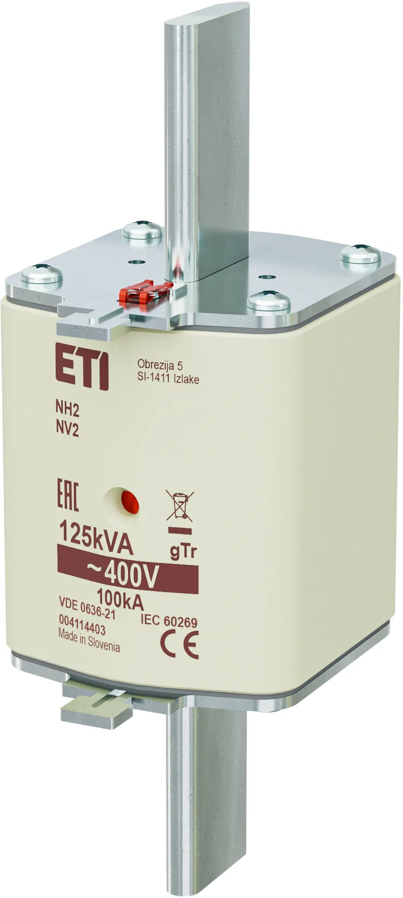Topljivi osigurač NH2 gTr 180A/400V/125kVA 004114403