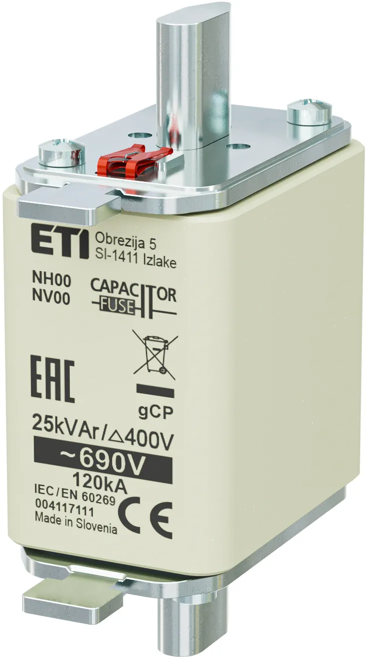 Topljivi osigurač NH00 gCP 25kVAr/690V 004117111