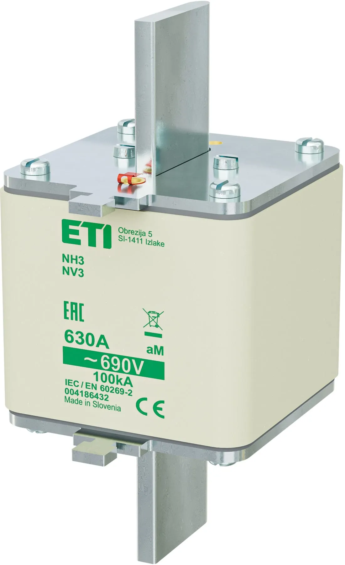 Topljivi osigurač NH3 aM 630A/690V 004186432