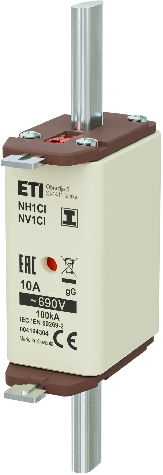 Topljivi osigurač NH1C/I gG 10A/690V 004194304