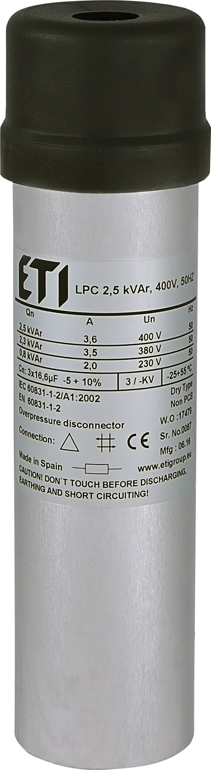 Kondenzator LPC 2,5 kVAr, 400V, 50Hz 004656702