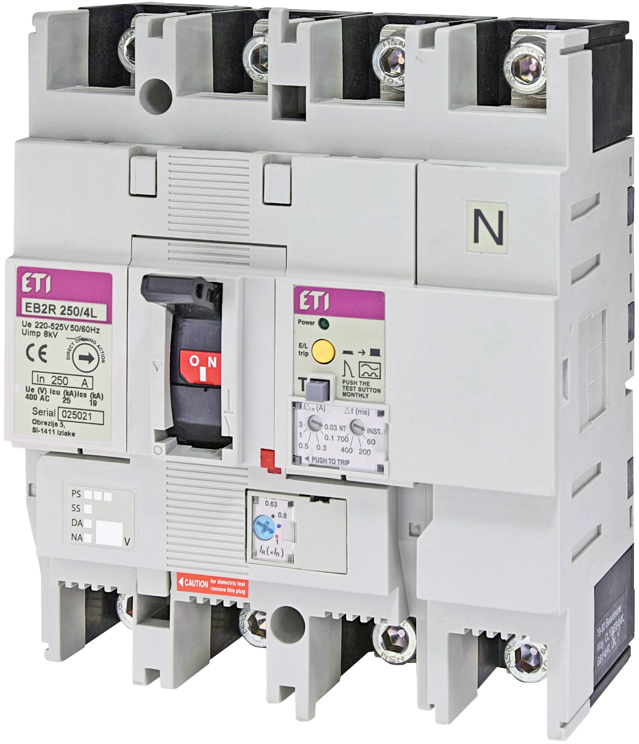 Kompaktni prekidač EB2R 250/4L 250A 4P 004671584