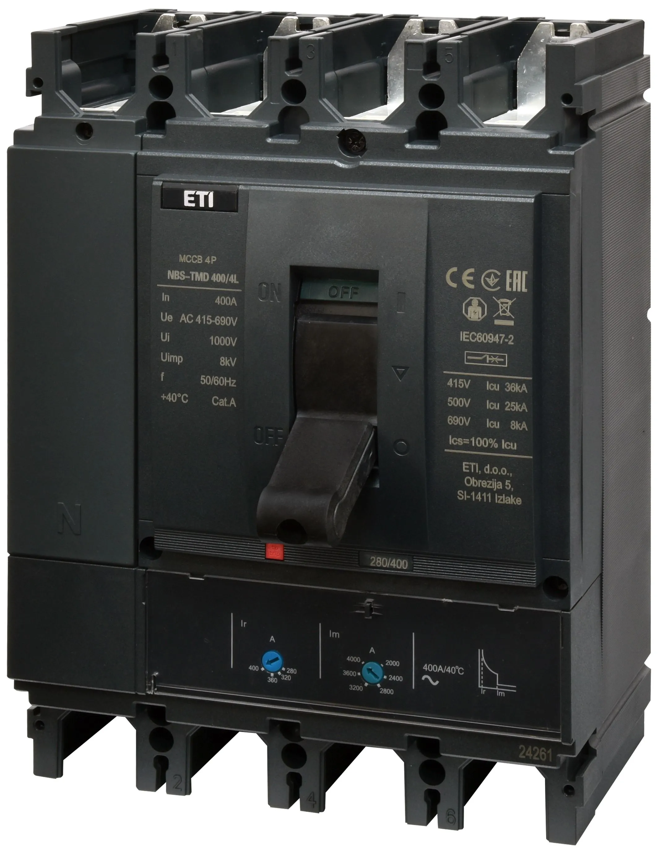 Kompaktni prekidač NBS-TMD 400/4L 315A 4P 004673103